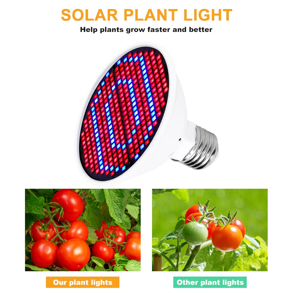 FOXGBF-Lámpara LED para plantas, luz de relleno para plantas, Bombilla de cultivo, espectro rojo y azul, E27, 220V, 486080126200300 Led