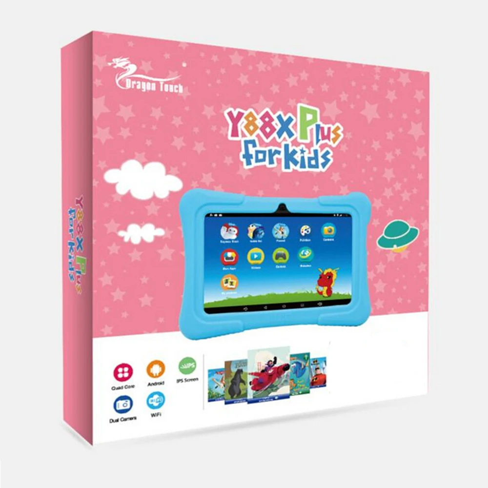 Dragon Touch Y88X Plus Kids Tablet 7 Inch Hd Ips Display Touchscreen Android 8.1 Wifi 1Gb/16Gb met Tablet Tas Android Tablet Pc