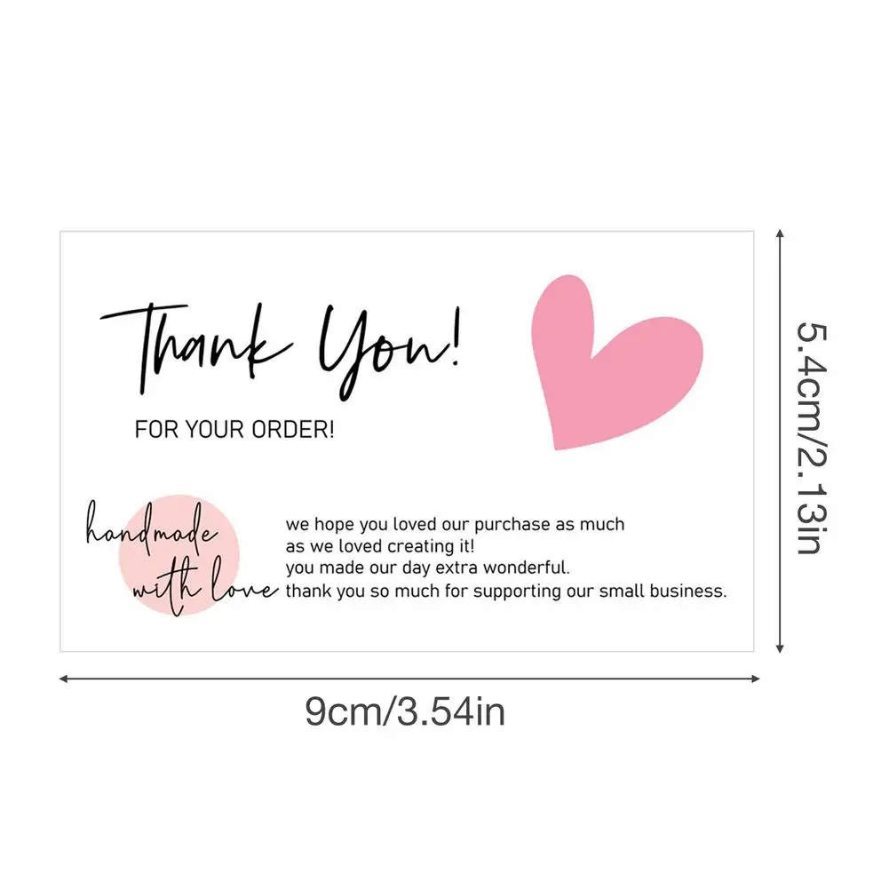 30ชิ้น/แพ็คสีชมพูบัตรสำหรับสนับสนุนธุรกิจแพคเกจตกแต่งธุรกิจการ์ด Handmade With Love สำหรับผู้ขายของขวัญ