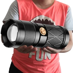 XHP90.2 Super lumineux Led Double tête lampe de poche étanche Rechargeable Zoomable torche travail lumière projecteur projecteur lanterne