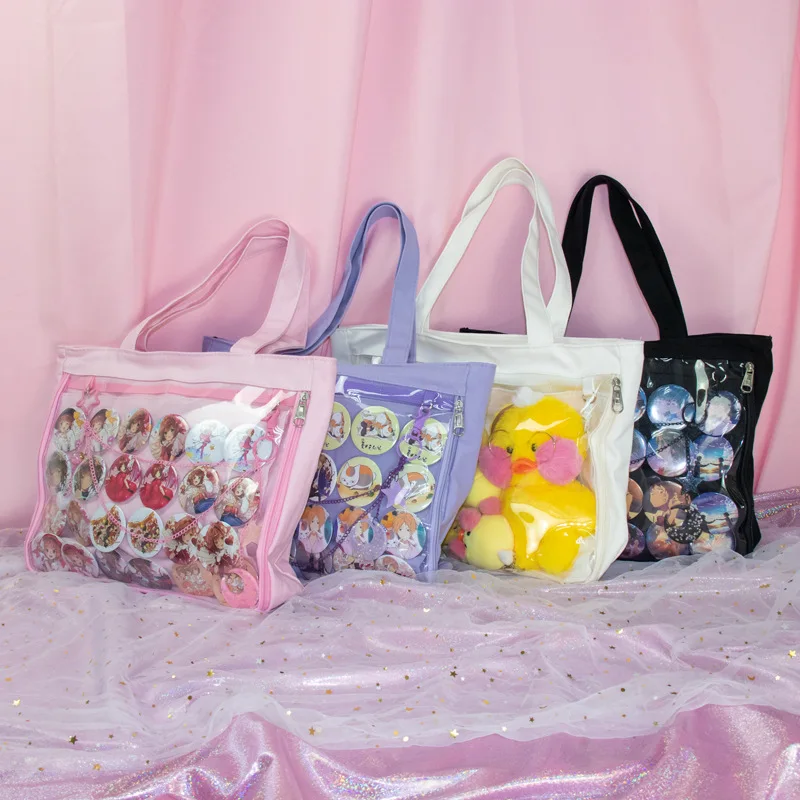 Ita Bag Japan Style Transparent Jelly Bags For Women Lolita Girls Clear PVC Ita Bag Shoulder Itabag Handbag Large Capacity