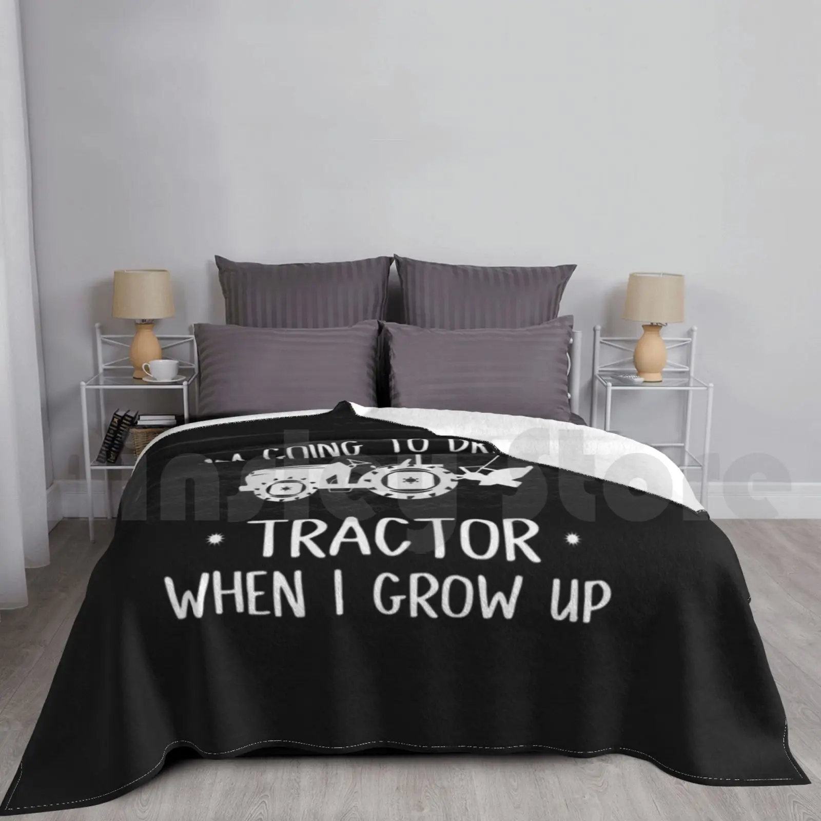 Going To Drive A Tractor When I Grow Up Blanket Super Soft Warm Light Thin Tractor Kid Kids Kid Tractor Gift Idea