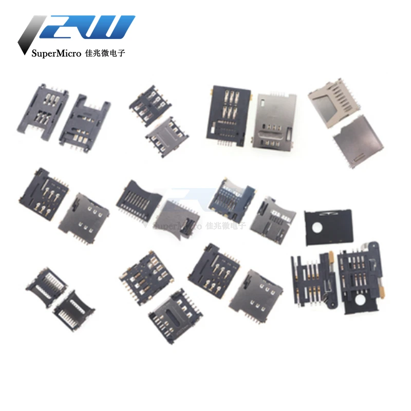 SD / MINI / TF / SIM / NANO / MICRO Card Holder Card Slot Card Tray Size / Length Body with Self-elastic Type (5 Pcs / Lot) 1/2