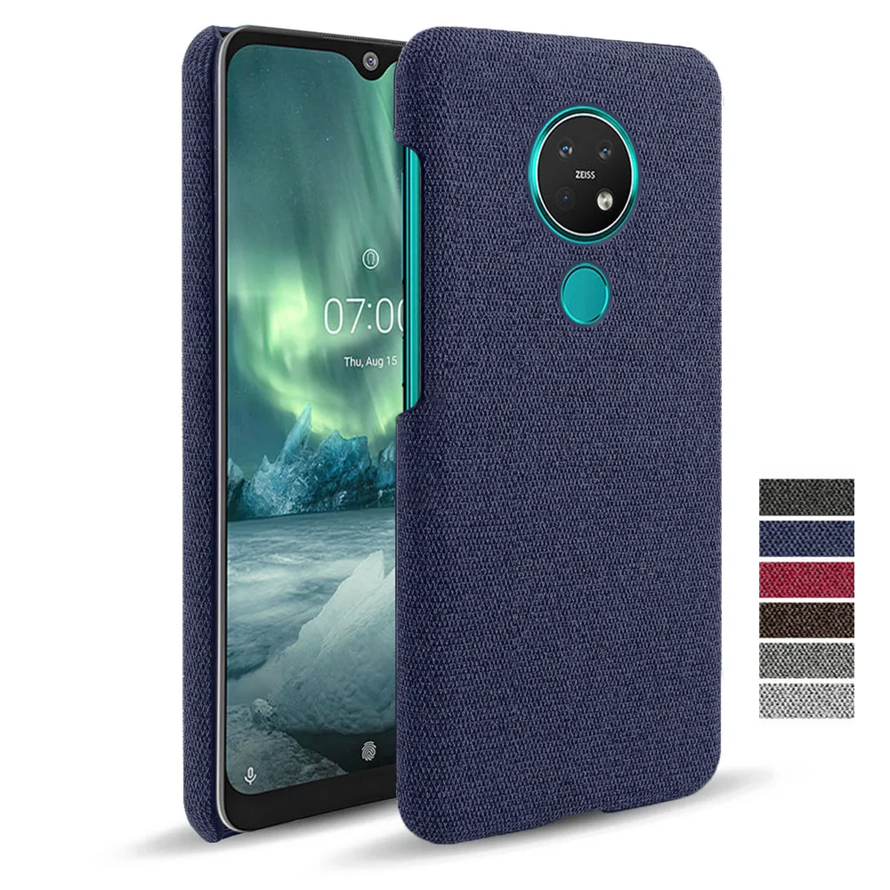 Cloth Leather Cover For Nokia 7.2 8.1 7.1 2.4 3.4 5.3 Slim Retro Cloth Hard PC Phone Case For Nokia 6.2 7 Plus 9 Pureview Funda