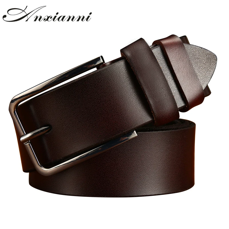 

Men's Deluxe Design Top Quality Solid Cow Genuine Leather Belts pin-button casual cowhide belt Retro Classic Jeans Belt