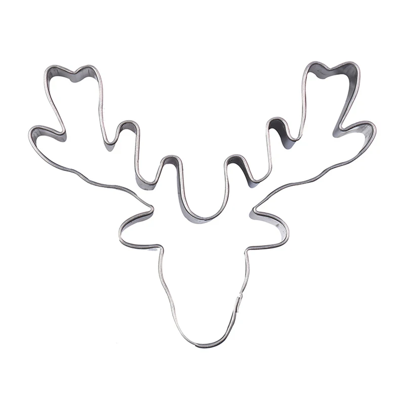 

1pc Elk Head Shape Cookie Cutter Stainless Steel DIY Biscuit Mould Cake Fondant Baking Tools