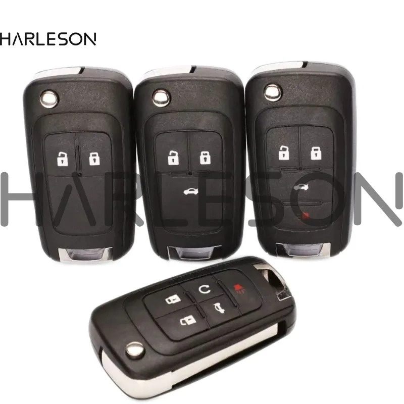 Flip Folding Remote Car Key Shell Case Fob 2/ 3/4/5 Button For Chevrolet Cruze Aveo Orlando Replacement  HU100 Blade