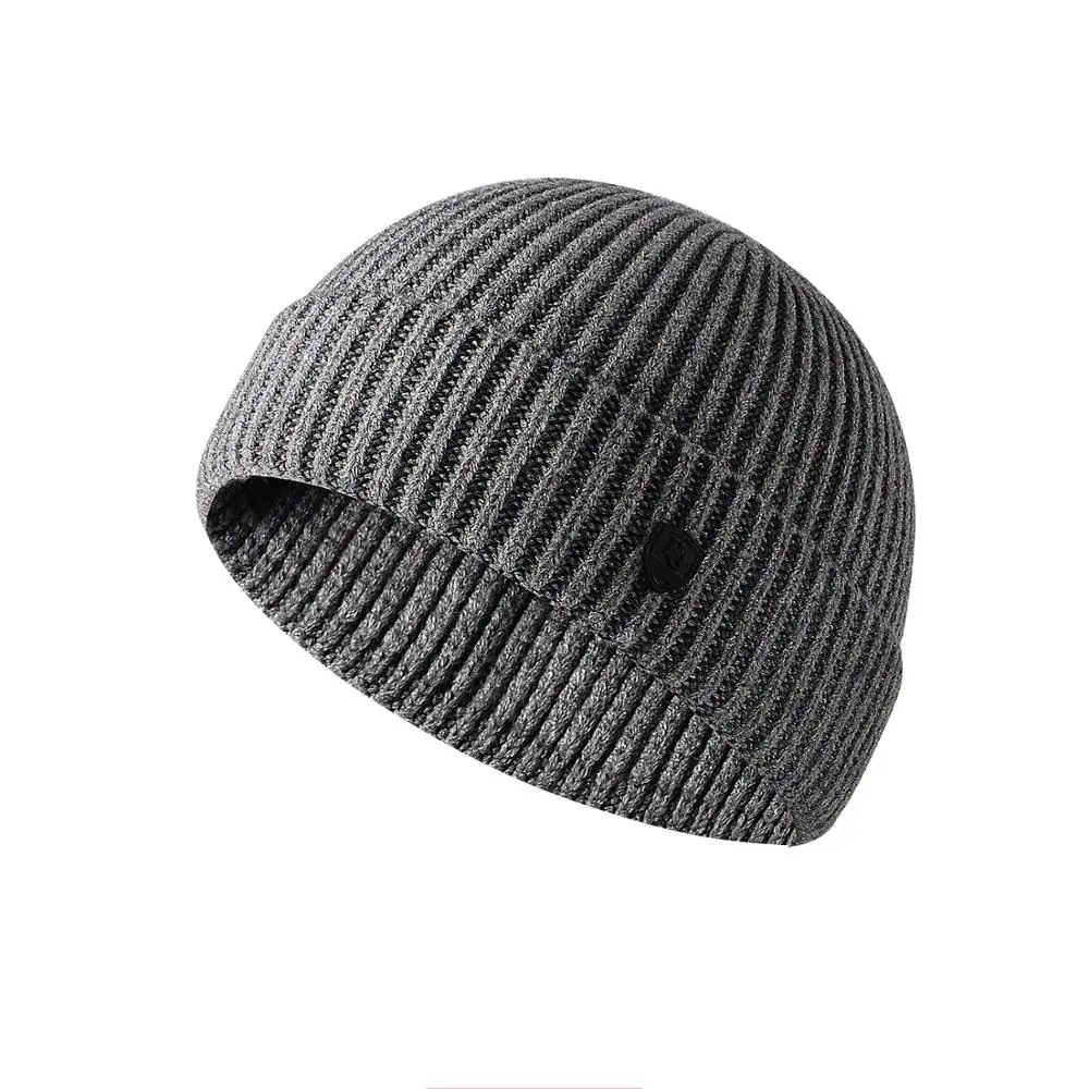 Men Skull Dad Hat Autumn Winter Solid Color Knitted Fastener Simple Outdoors Warm Melon Hat Sport Casual Ski Beanie Hats