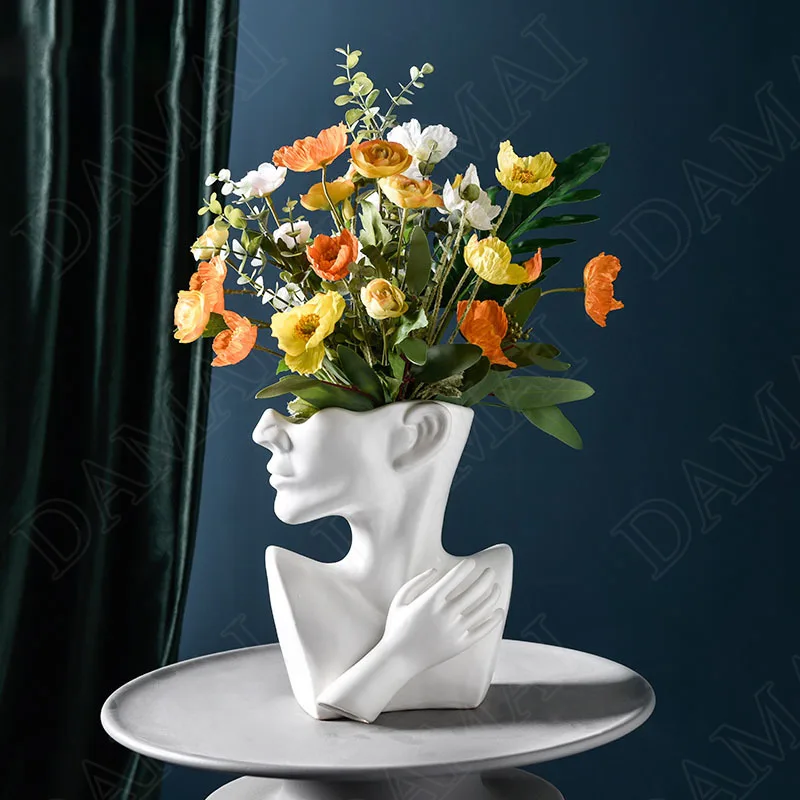 

European Ceramics Vase Art Figure Decorative Flower Vase Creativity Abstract Living Room Modern Ornaments Home Decoration