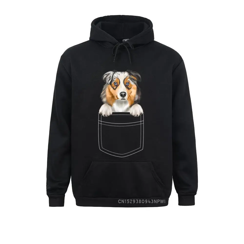 Australian Shepherd Dog In Pocket Funny Dog Lover Pullover Sweatshirts For Women Hip Hop Hoodies 2021 Newest Custom