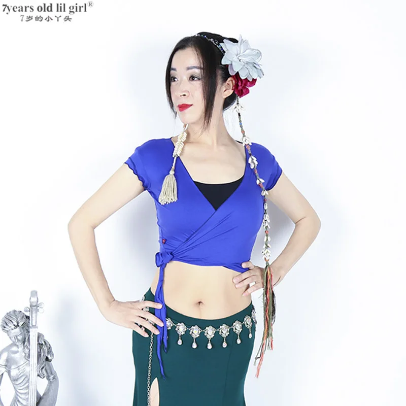 แขนยาวModalผ้าฝ้ายOriental Tops Professional Bellydanceเสื้อผู้หญิงฝึกเสื้อผ้าหน้าท้องGGG01