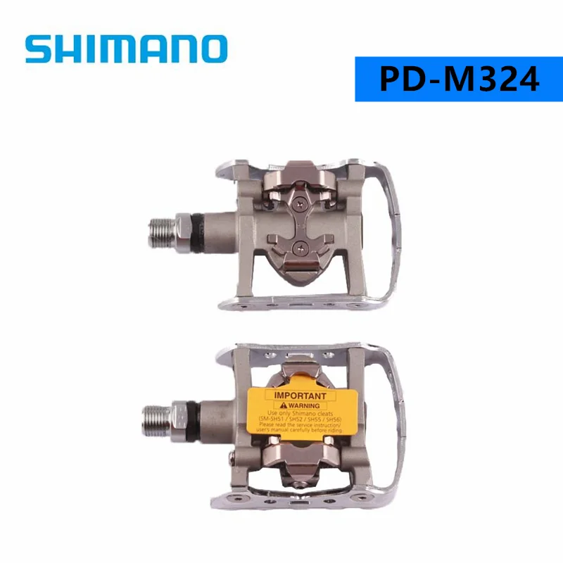 

Shimano SPD Pedals PD-M324 Multi Purpose MTB Clipless Clip Touring Mountain Bike Bicycle PD-M324 Silver MTB Touring