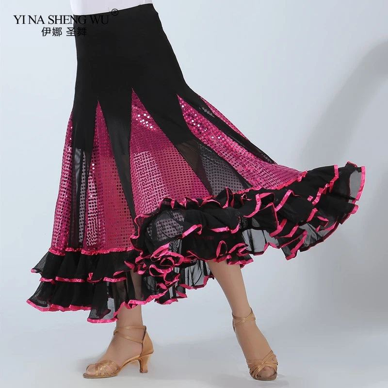 

Luxurious Belly Dance Costume Long Sequin Skirt Adult Dancing Gypsy Skirt Womwn Bellydance Waltz Indian Oriental Dance Skirt