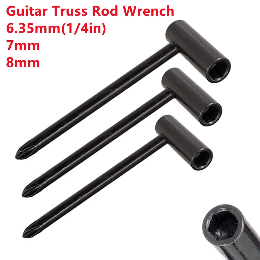 Caixa de chave de ajuste da haste do fardo da guitarra elétrica chave inglesa 6.35mm/7mm/8mm prata preto luthier reparação ferramenta peças da guitarra acessórios