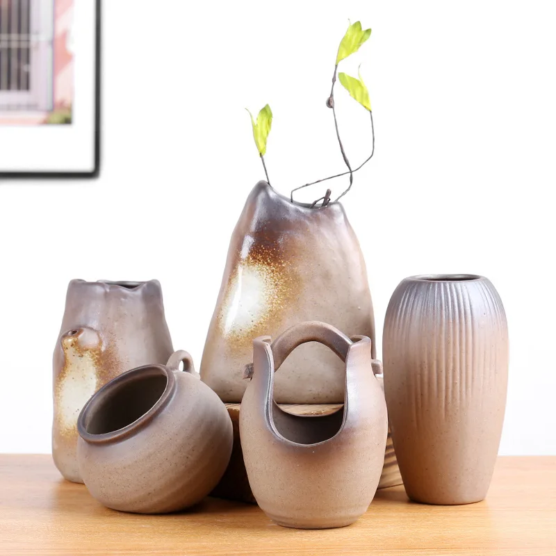 

Stoneware Potted Plant Pots Desktop Bonsai Gardening Potted Succulents Ceramic Art Vases Home Office Decoration Garden Supplies