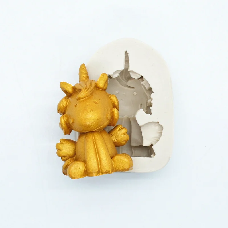 Cute 3d Unicorn Silicone Mold Cake Chocolate Mousse Sugar Baking Decorating Tool Plaster Moulds