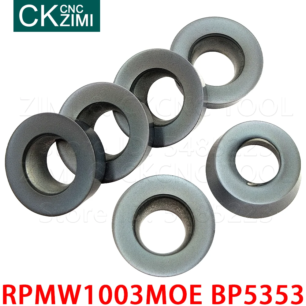 Rpmw1003moe bp5353 rpmw 1003m0e inserções de carboneto de fresagem inserções de inserção de ferramentas de fresagem redonda cnc torno de metal ferramenta indexável