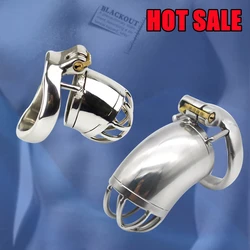 BLACKOUT A27X Stainless Steel Male Chastity Device Cock Cage Penis Ring with/without Barbed Anti-off Ring Fetish Adult Sex Toys