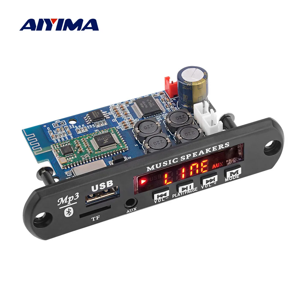 

Aiyima TDA7492P 25Wx2 Bluetooth Amplifier Stereo Amplifiers MP3 Decoder Board WAV APE Lossless Audio USB TF AUX DC12V-24V