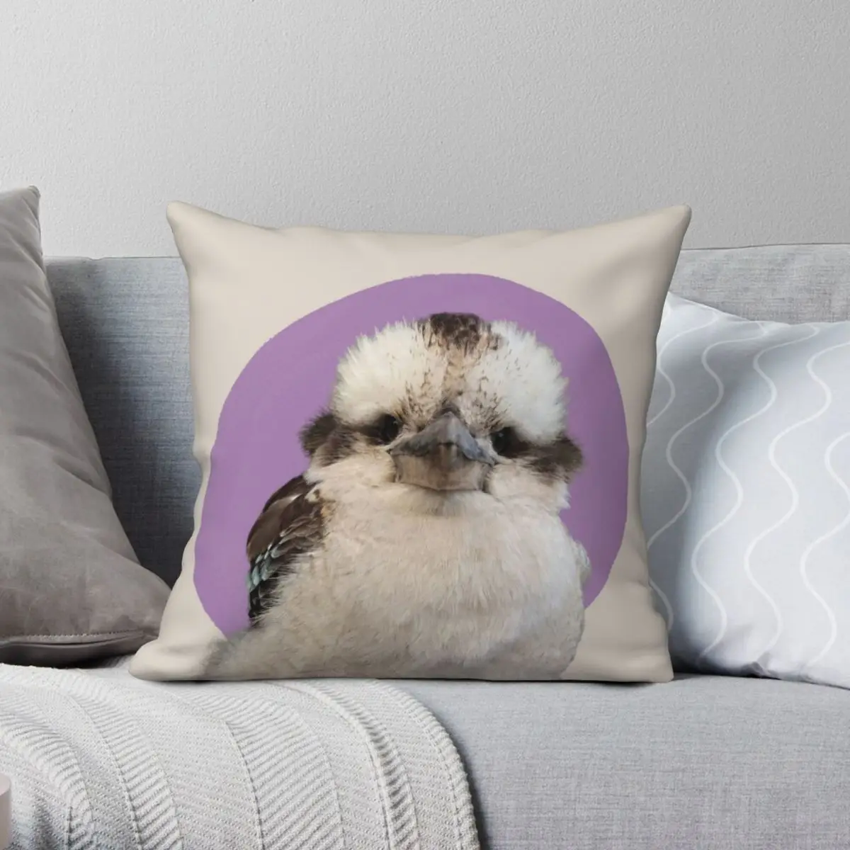 David The Kookaburra Square Pillowcase Polyester Linen Velvet Zip Decor Throw Pillow Case Home Cushion Cover