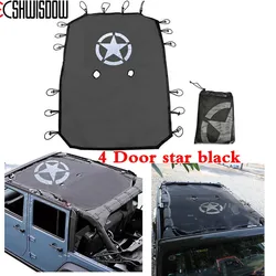 Durable Polyester Mesh Shade Top Cover Provides UV Sun Protection for Jeep Wrangler Accessories 2 Door / 4-Door JK JKU 2007-2018