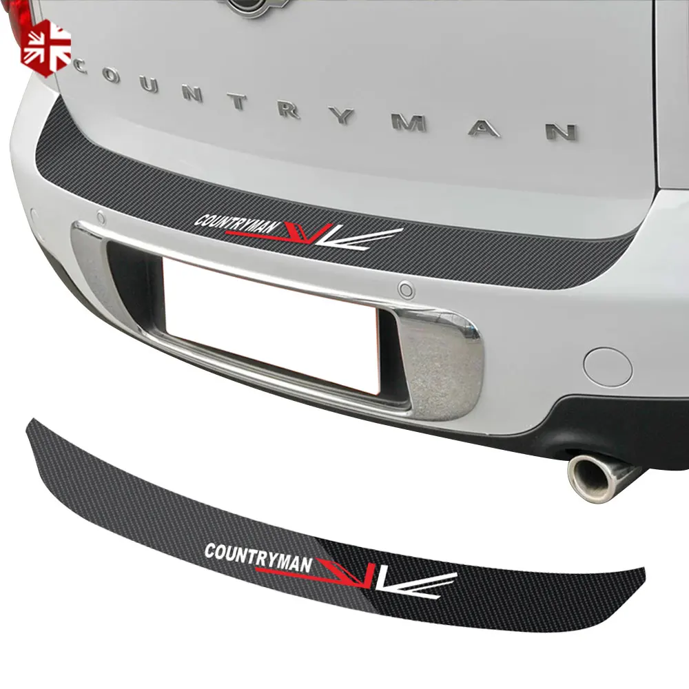 Union Jack Car Rear Bumper Trunk Load Edge Protection Guard Trim Decal Sticker For MINI Cooper R56 R60 F55 F56 F60 Accessories