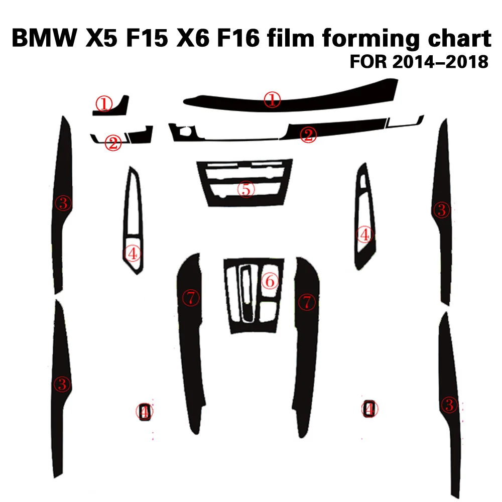 

Car-Styling 5D Carbon Fiber Car Interior Center Console Color Change Molding Sticker Decals For BMW X5 F15/X6 F16 2014-2018