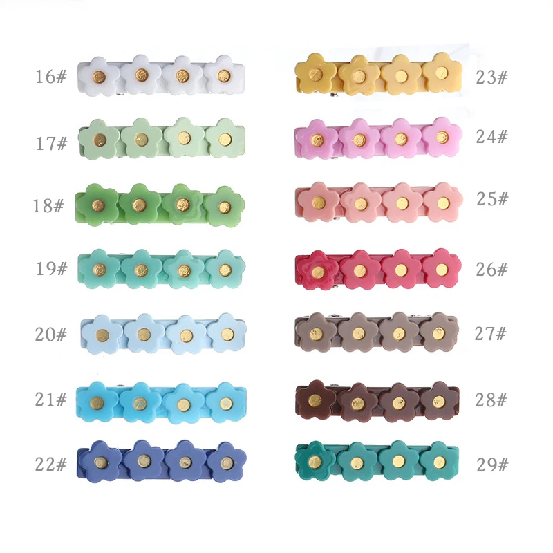 wholesale 38 colors ins hot sale flower candy color hair clips for girls kids hair accessories decorations