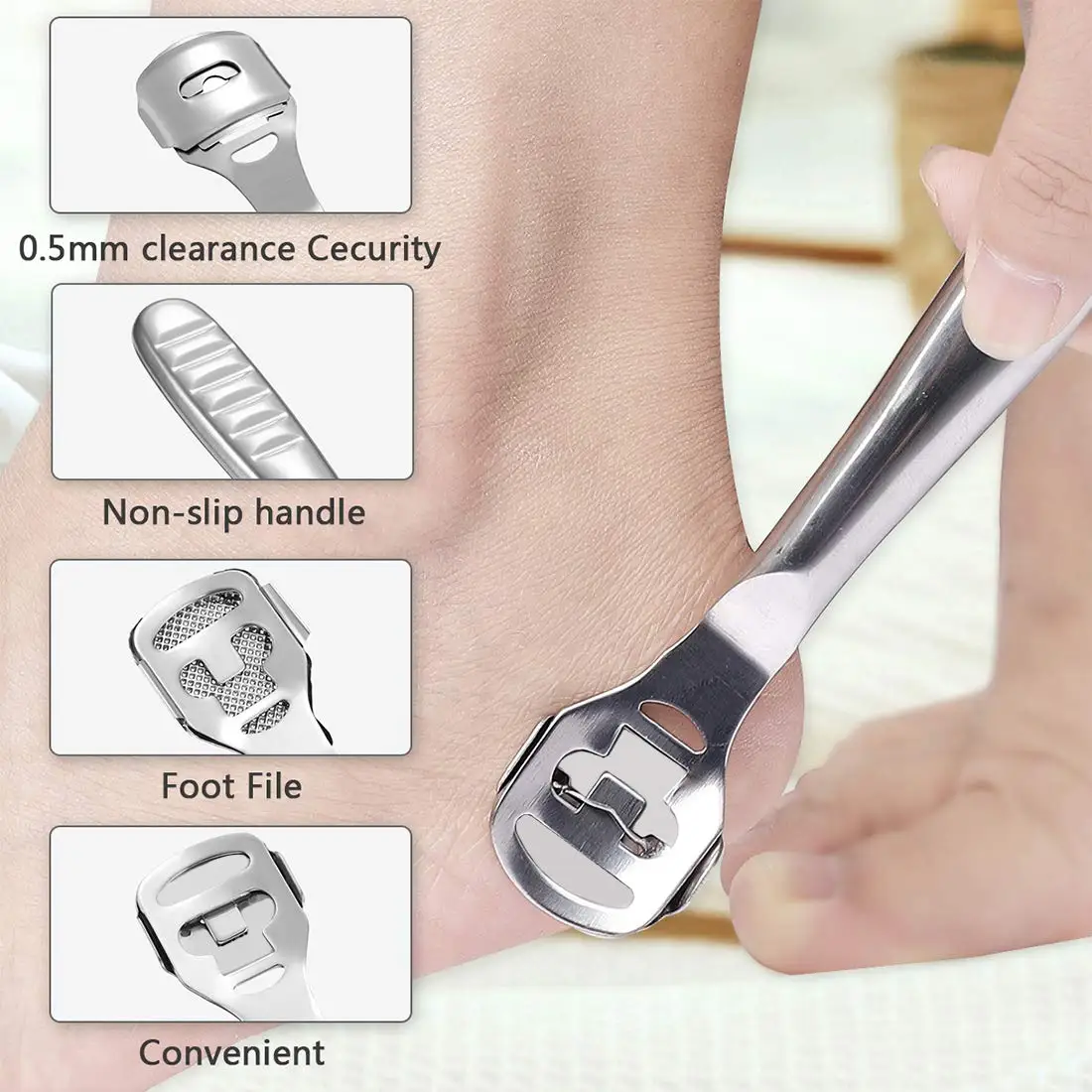 Stainless Steel Pedicure Tool Set Foot Care Callus Remover Hard Dead Skin Cutter Shaver pedicure knife+ blade Set