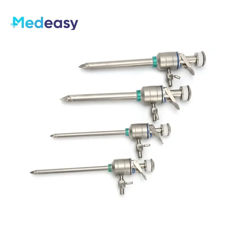 Laparoscopic Surgical Reusable Trocar and Cannula 5mm 10mm 12mm 15mm Flip Corss Magnetic Press Type