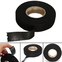 1Roll 19mm x 15M 9mm x 15M Black Color Strong Adhesive Cloth Fabric Tape Wiring Harness Tape For Looms Cars