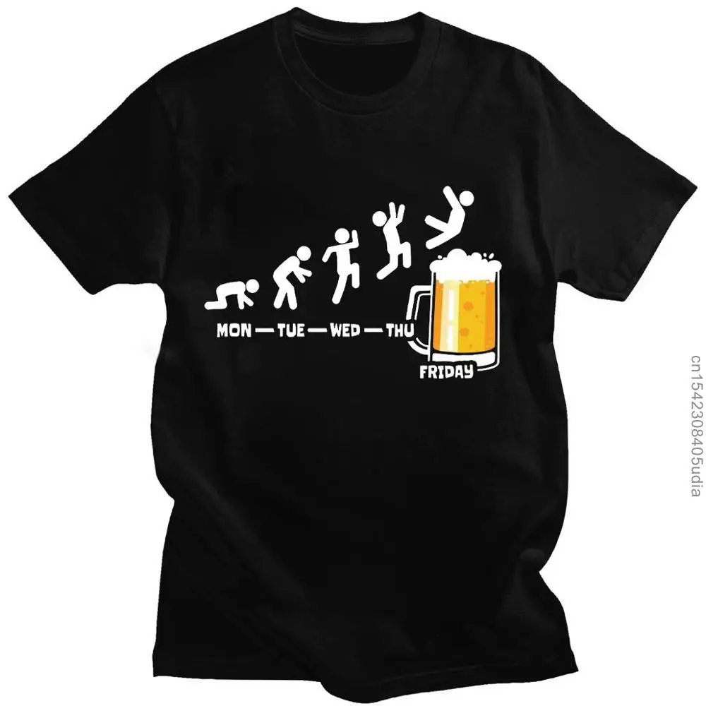 Camiseta de algodón con estampado de cerveza para hombre, camisa de manga corta, divertida, para beber Alcohol