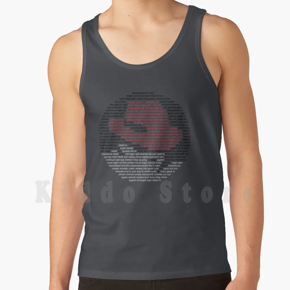 Red Hat-Commands Tank Tops Vest Sleeveless Arch Debian Ubuntu Centos Red Hat Fedora Mint Cinnamon Gnome Gnu Mit Git