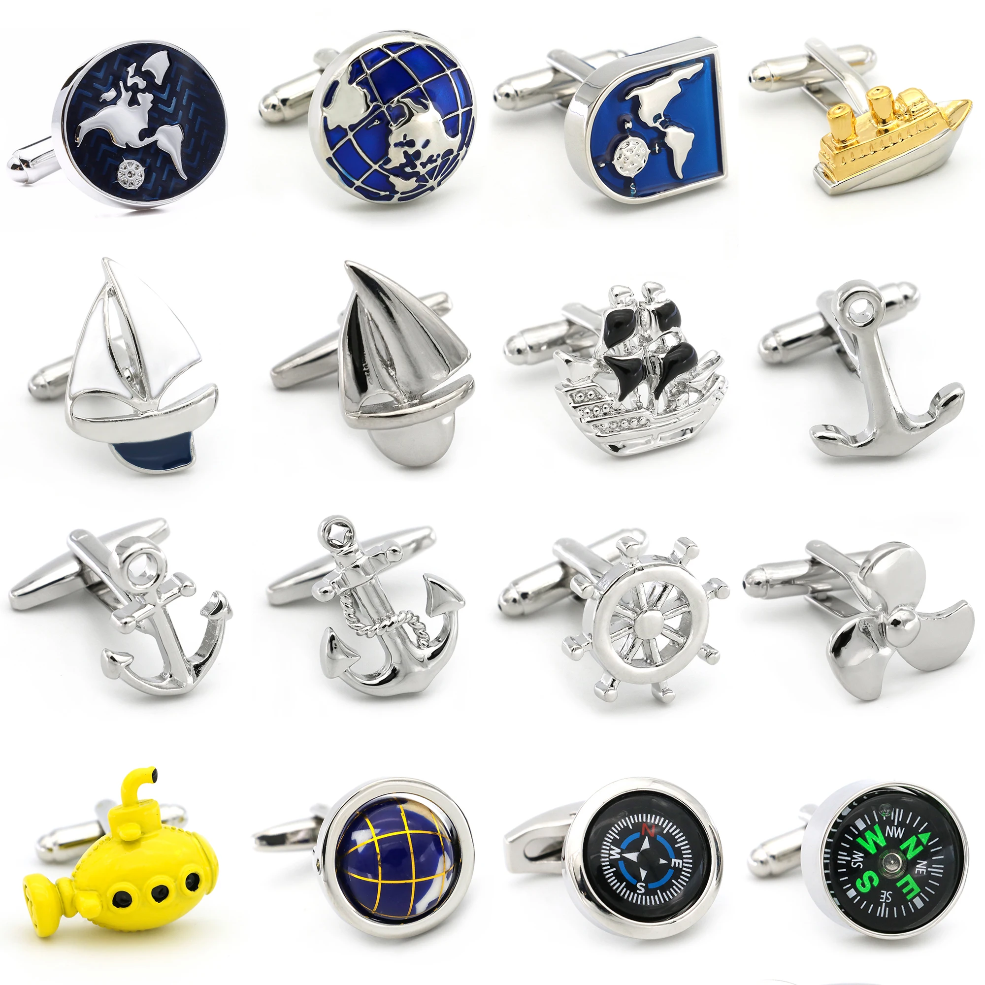 Fashion Seaman Cufflinks For Men Quality Copper Material Various Anchor Designs Option Cuff Links Wholesale & Retail