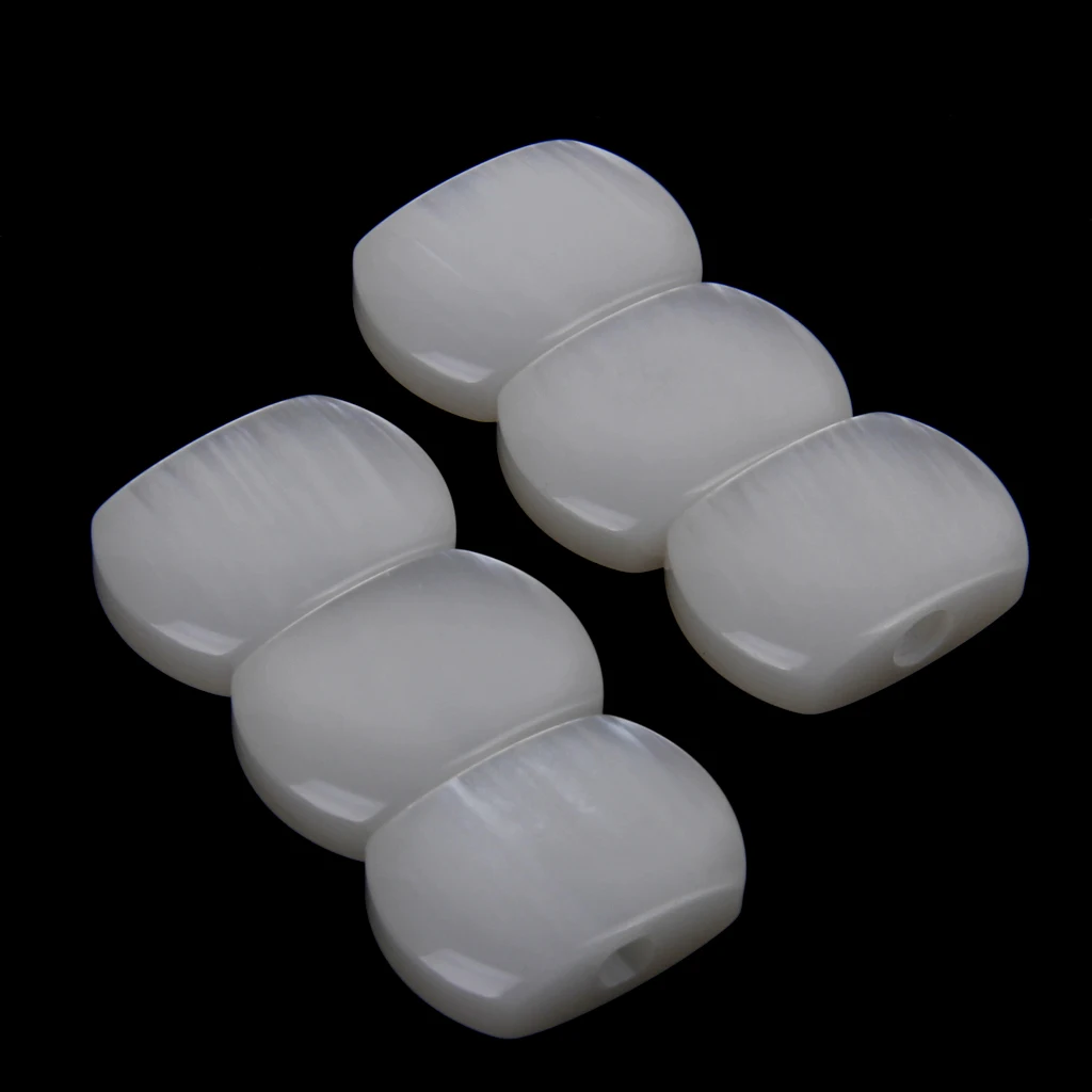 6Pcs Beautiful Guitar Tuner Machine Head White Pearloid Oval Acrylic Buttons