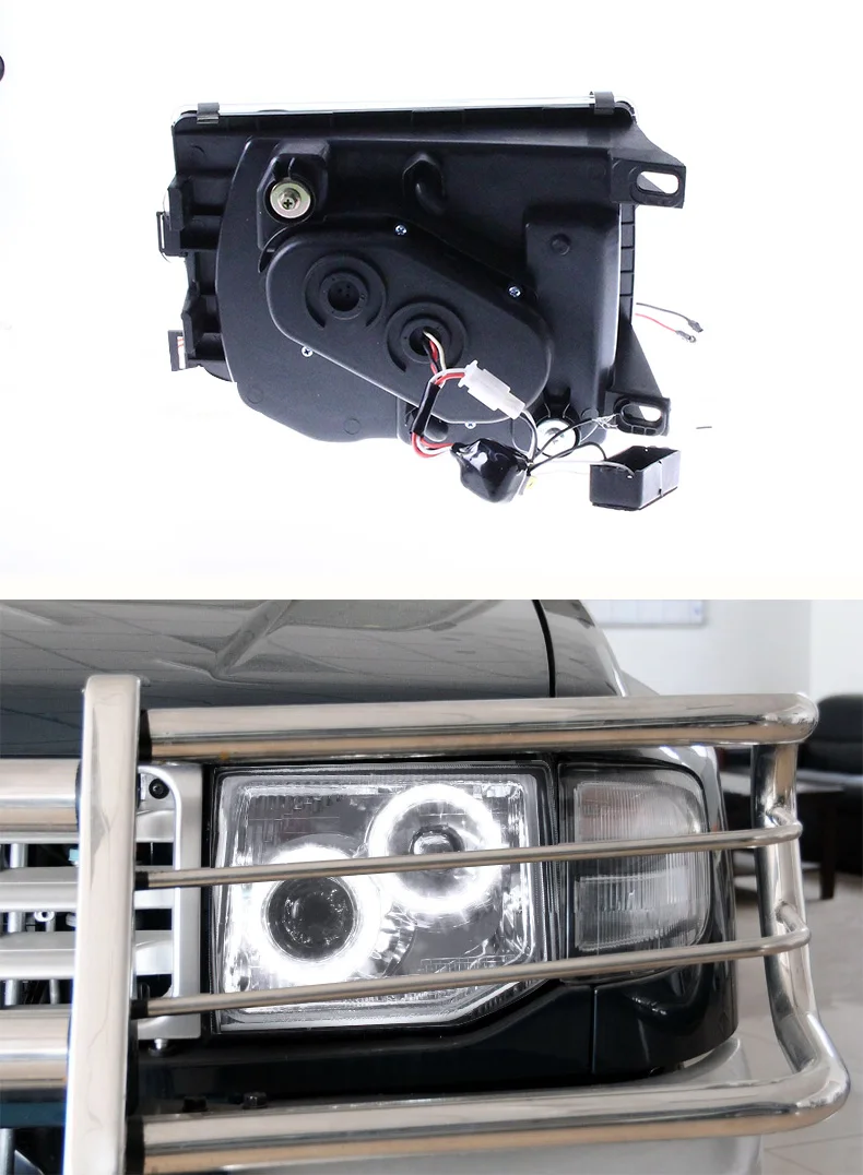 car bumper montero headlamp for Mitsubishi pajero headlight V31 V32 V33 1989~1999y DRL car accessories pajero daytime light fog