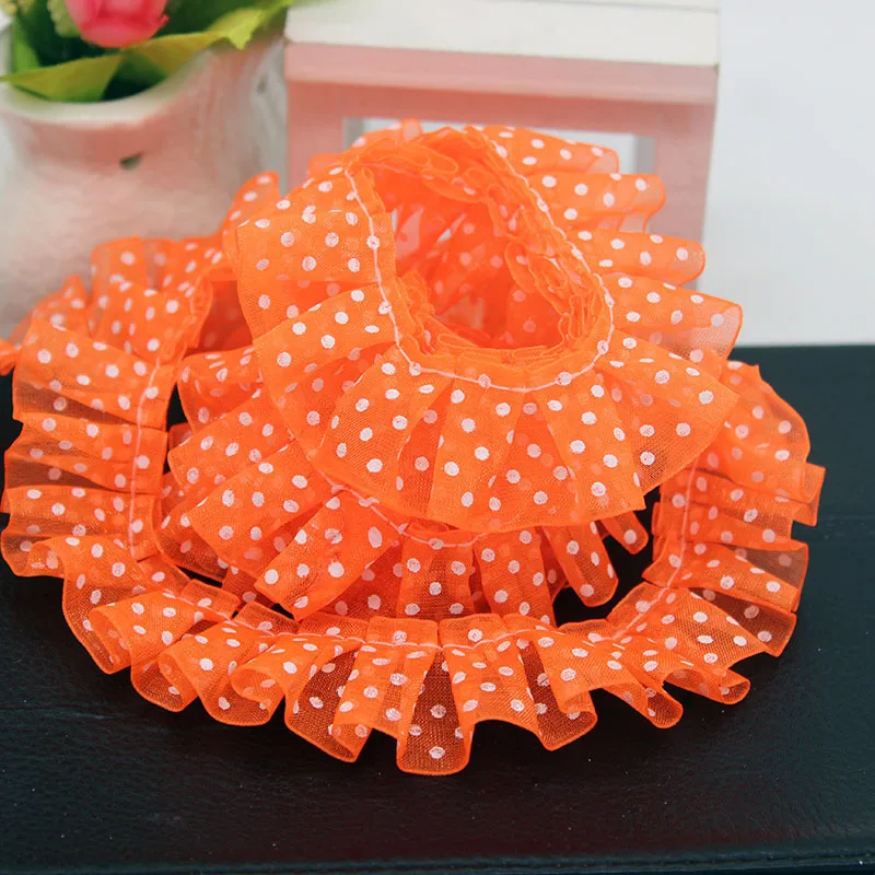 3YD polka dot lace fabric 3D lace decoration 2.5cm lace collar doll sewing accessories for clothes