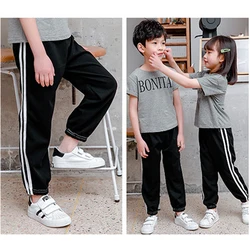 Toddler Kids Pants 2020 Summer Candy Color Harem Pants Boys Cotton Soft Trousers Drawstring Side Stripe Baby Boys Pants DS19