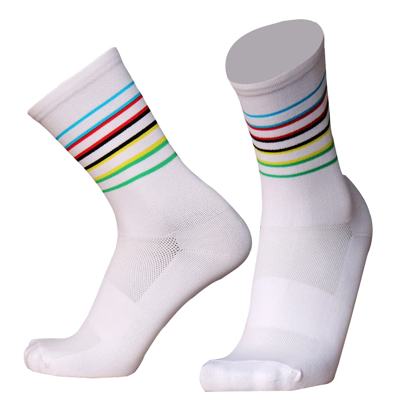 Neue Radsocken mit Schriftzug, Atmungsaktive Kompressions-Sportsocken für Outdoor-Pro-Wettbewerbe, Herren-Fahrradsocken, Calcetines Ciclismo