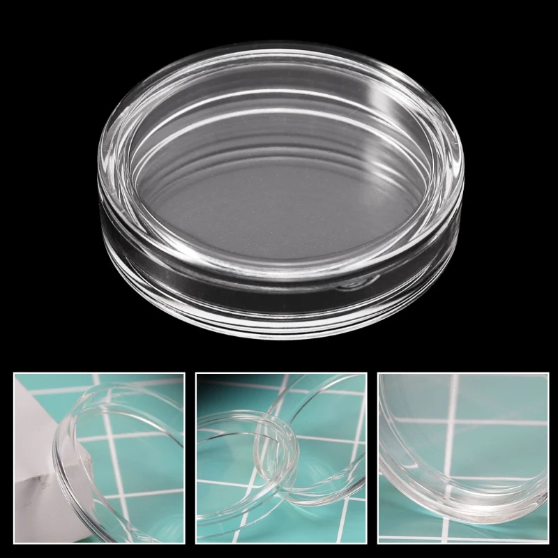 38.6mm Clear Round Acrylic Coin Storage Box Holder Case For Silver 2 oz Coin Case