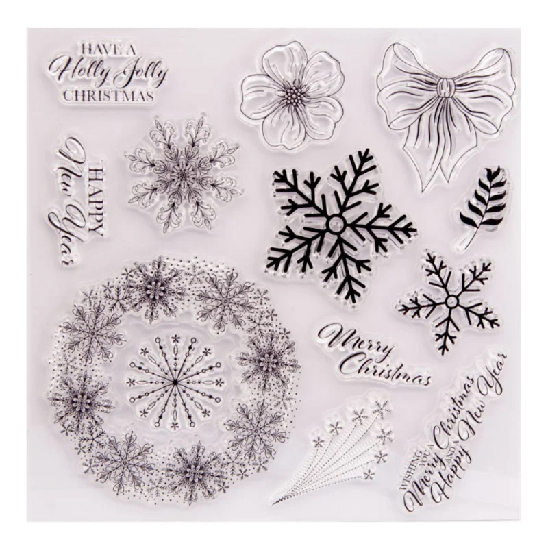 

1pc Snowflake Transparent Clear Silicone Stamp Seal DIY Scrapbook Rubber Stamping Coloring Embossing Diary Decoration Reusable