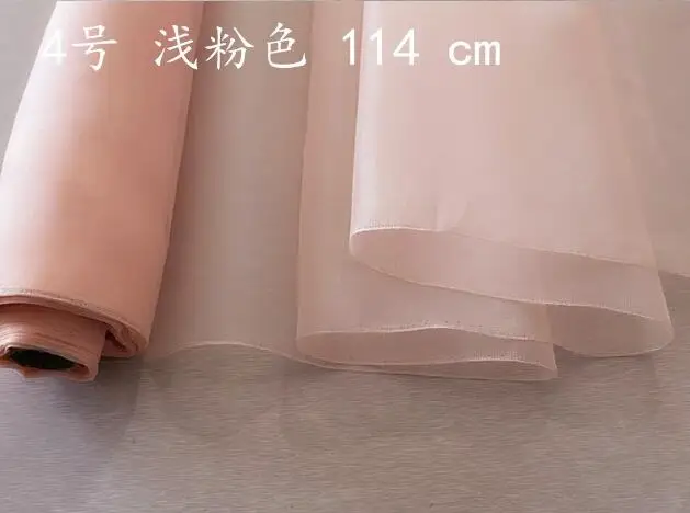 1 meter 100% Mulberry Silk 6 momme organza hard Silk Fabric solid colors 114cm 44\