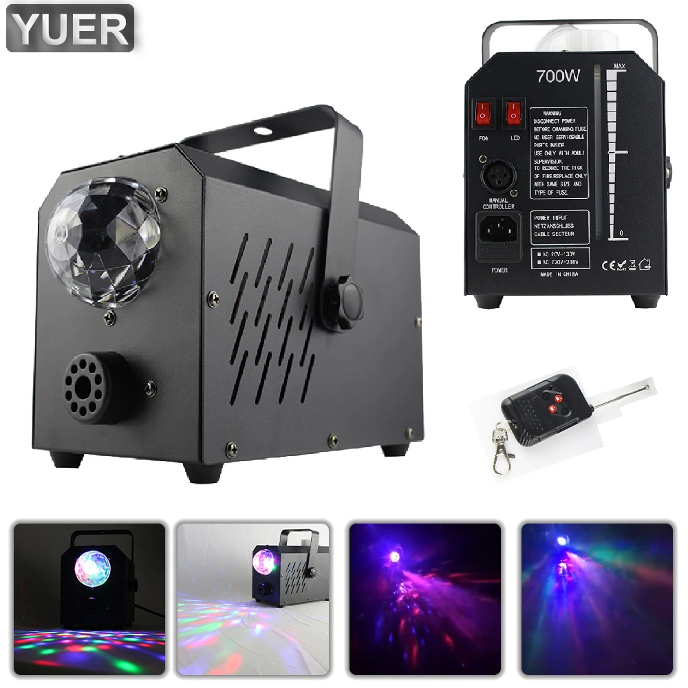 YUER Remote Control 3X3W Magic Ball RGB 400W Fog Machine Stage Effect  Smoke Machine For DJ Disco Wedding Nightclub Indoor Bar