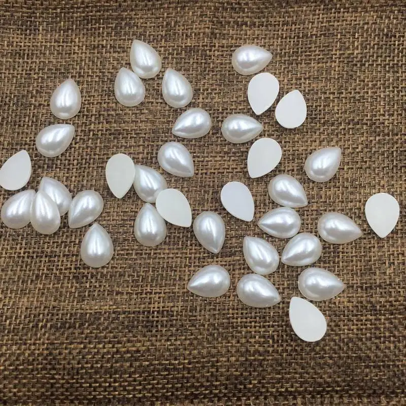 4 * 6mm 400PCS/lot  white Half water droplets pearl DIY Jewelry wedding decoration