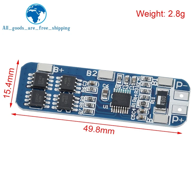 TZT 3S 12V 18650 10A Ładowarka BMS Akumulator litowo-jonowy Płytka zabezpieczająca Płytka drukowana 10,8 V 11,1 V 12,6 V Niebieski akumulator elektryczny