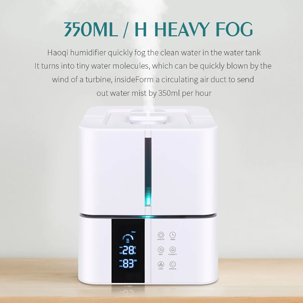 350ML/600ML Industrial Humidifier Household Commercial Heavy Fog Mute Large Workshop Warehouse Office Ultrasonic Atomizer