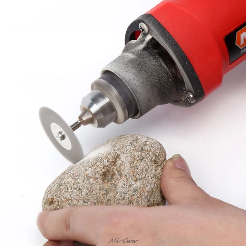 2018 5PCS 22 millimetri Emery lame di taglio Diamante Punta Del Trapano + 1 mandrino Per Dremel Set