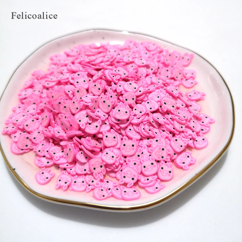 20g/Bag Pig Slices Slime Additives Soft  Slices for Nail Art Beauty Decor Slime Filler Supplies Charms Accessories Toys