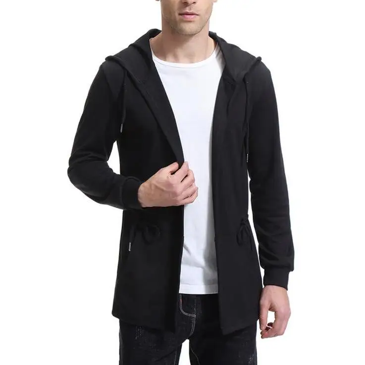 

Free shipping 2020 Autumn new European trend men Black hooded cloak jacket plus size male Fashion casual Long Coat Tops M-5XL