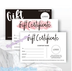 Custom Gift Card, Gift Certificate Editable Gift Voucher, Personalized Gift Card template, DIY Shop Voucher ,Coupons Gift